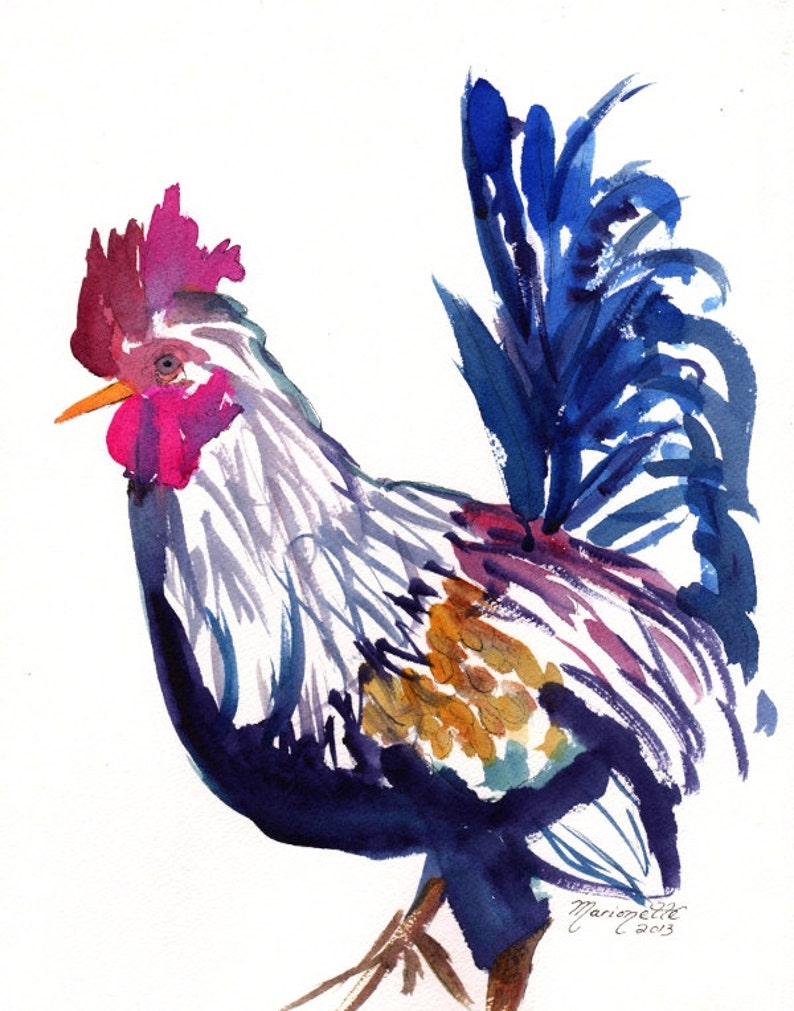 Rooster Art Prints Chicken Art Prints Kauai Rooster Art Etsy
