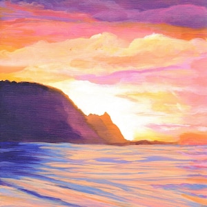 Kauai Print, Kauai Art, Na Pali Coast Print, Bali Hai, Kauai Mountains, Kauai Painting, Kauai Gift, Kauai Wall Decor, Kauai Seascape