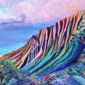 Kalalau Fantasy, Kalalau Valley Print, Hawaii Art Print, Kauai Painting, Kauai Art, Hawaii Wall Art,  Kalalau Trail, Hawaii Painting, Kokee