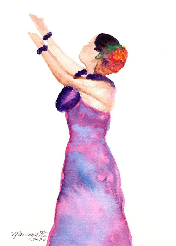 Hula Dancer Painting, Hawaii Art, Hula Girl Print, Hula Art, Hula Watercolor, Hawaiian Decor, Hawaiian Hula Dance, Aloha, Merrie Monarch