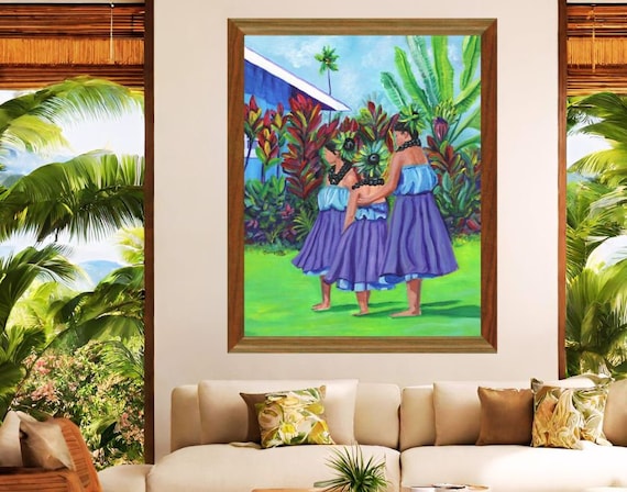 The Hula Dancers Large Art Print on Fine Art Paper or Poster