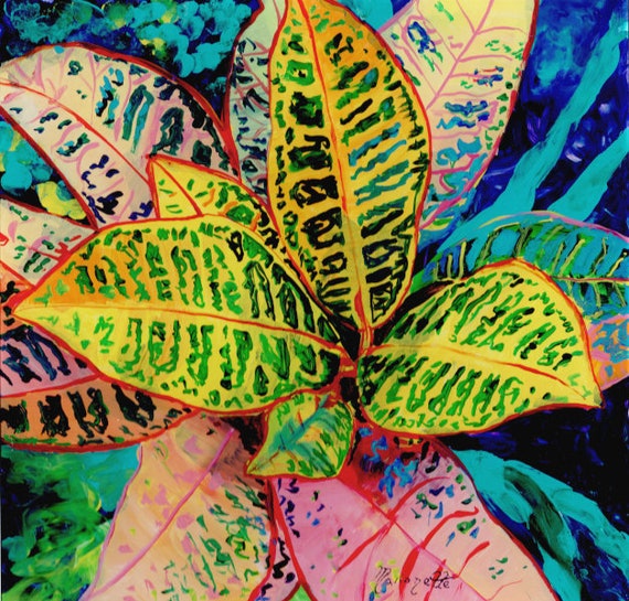 Croton Plant Wall Art, Tropical Leaves Print -  Canada