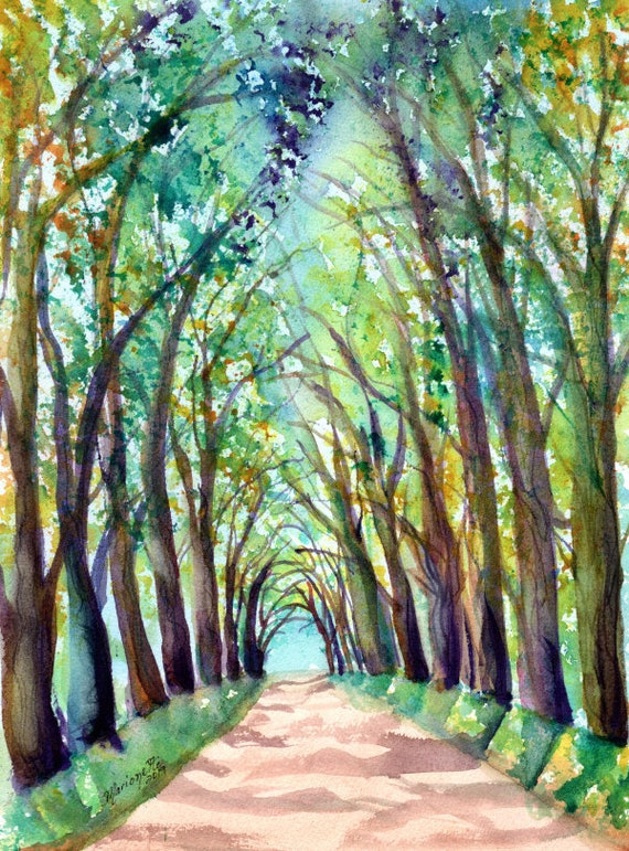 Kauai Tree Tunnel Art Painting Prints by Marionette Taboniar from Kauai Hawaii