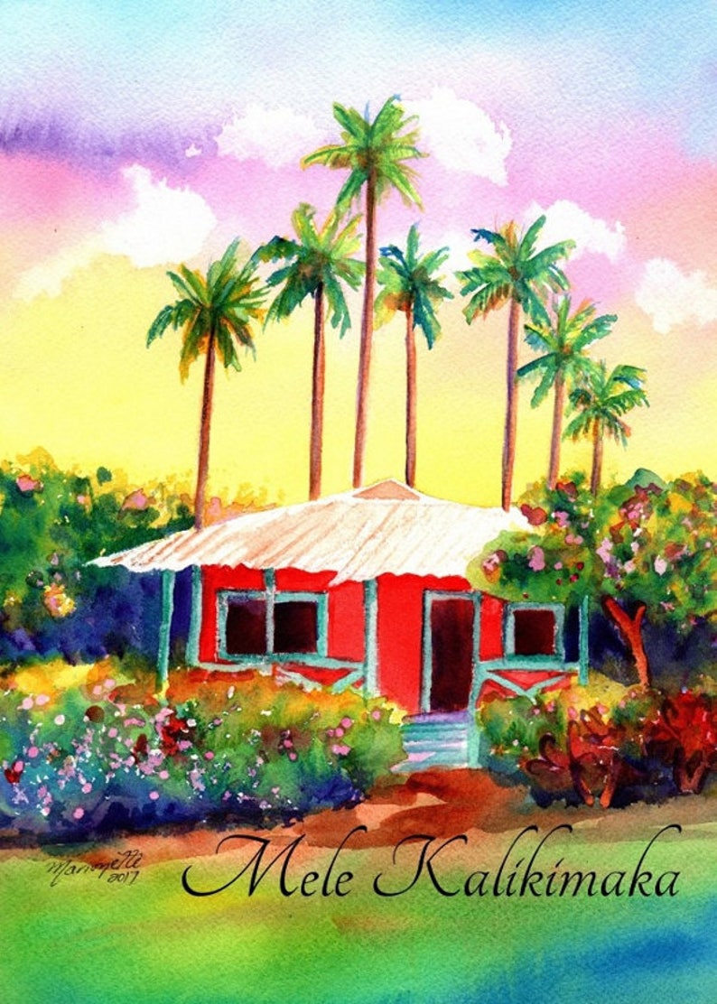 Mele Kalikimaka Hawaiian Christmas Card Hawaii Christmas image 0