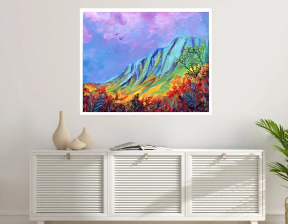 Large Art Print, Kauai Graceful Kalalau Valley,  16x20 18x24 24x30, Hawaiian Painting, Kauai Art, Hawaiian Decor, Hawaii Art Print