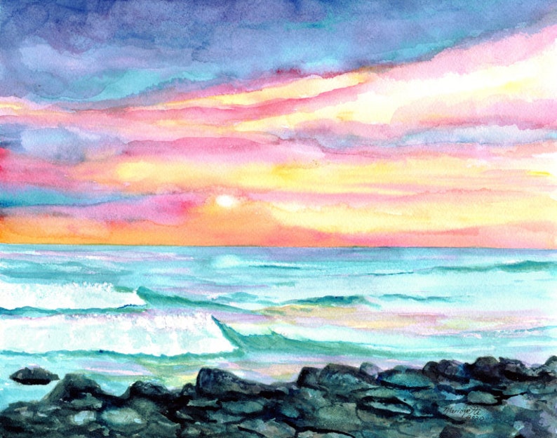 Kauai Wall Art Kauai Beach Art Sunset Prints Hawaii Decor Etsy
