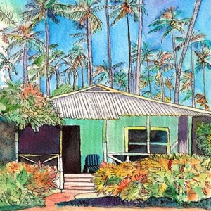 Plantation House Art, Kauai Cottage, Tropical House, Whimsical Cottages, Plantation Cottage, Waimea Plantation Cottages, Tropical Vacation