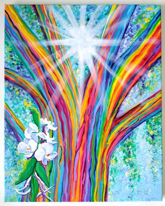 Rainbow Eucalyptus Tree Original Art