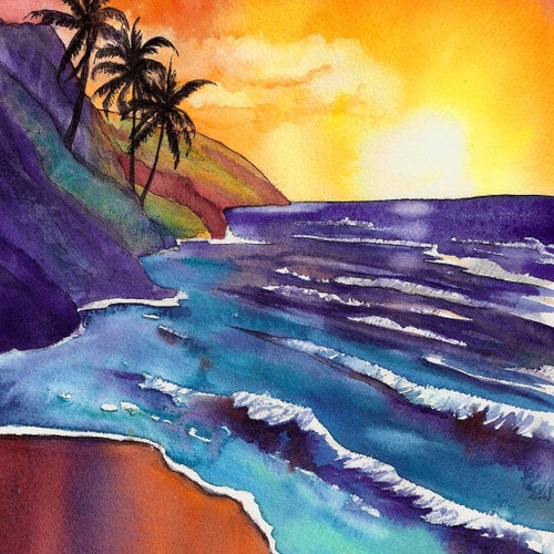 Kauai Art Print Hawaii Art Na Pali Coast Kauai Kauai Etsy