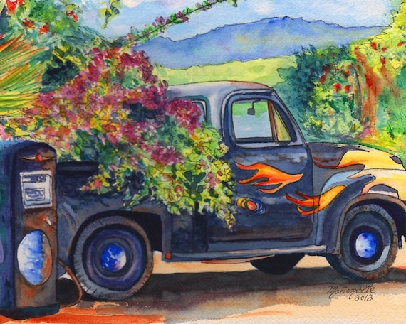 Hanapepe Kauai  old truck art print