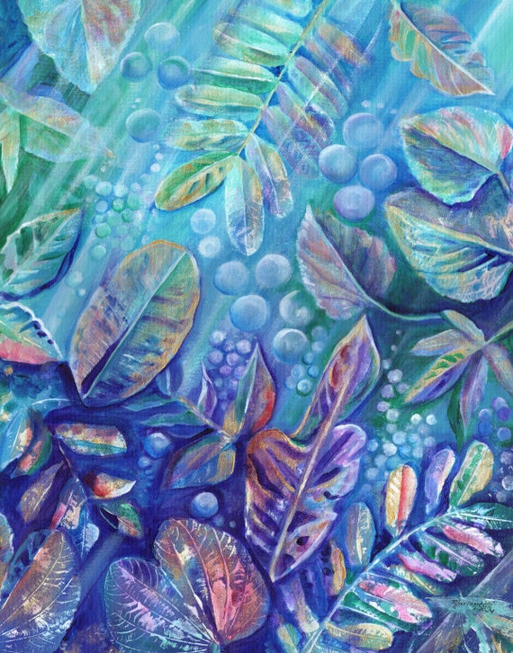 Tropical Garden Under the Sea Fine Art Print from Kauai Hawaii