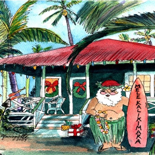 Printable DIY Hawaiian Christmas Card 5x7 Pdf From Kauai - Etsy