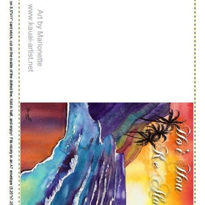 Printable DIY Hawaiian Valentine or Anniversary Card 5x7 Pdf From Kauai ...