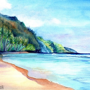 Ke'e Beach - Kauai Kee Beach - Kauai Art Print - Kauai North Shore Paintings -  Kauai Beach Art Prints - Na Pali Coast Decor