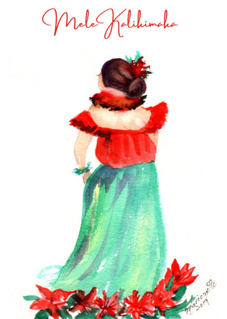 Mele Kalikimaka Christmas Card Download Hawaiian Christmas Etsy