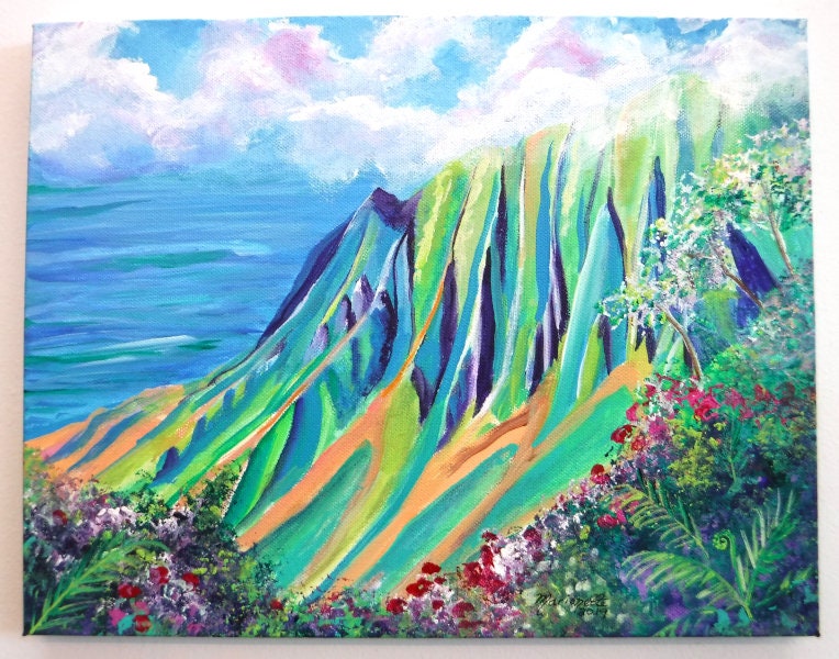 Kauai Art, Kalalau Valley Painting, Kokee Art, Hawaii Art, Kalalau