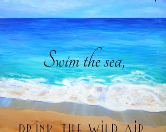 Printable Quotes, Beach art, Ocean art print, Live in the Sunshine,  Kauai art, Hawaii art, Instant Download,  DIY Printable PDF, emerson