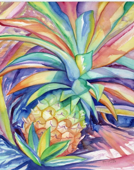 Colorful Pineapple Art Print from Kauai Hawaii