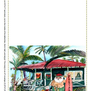 Printable DIY Hawaiian Christmas Card 5x7 Pdf From Kauai Hawaii Mele ...