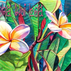 Printable DIY Hawaiian Valentines or Love or Birthday card 5x7 pdf from Kauai Hawaii With Much Love Aloha Nui Loa Valentine's Day
