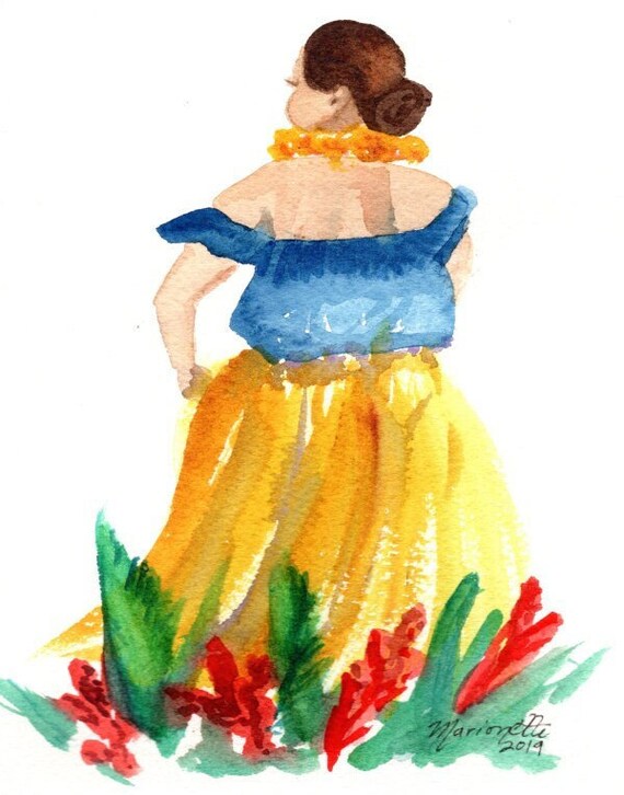 Hula Art, Hula Girl Print, Kuuipo,  Hula Dancer Painting, Hawaiian Decor, Hawaii Art, Hawaii Wall Art,  Hawaiian Hula Dance, Aloha