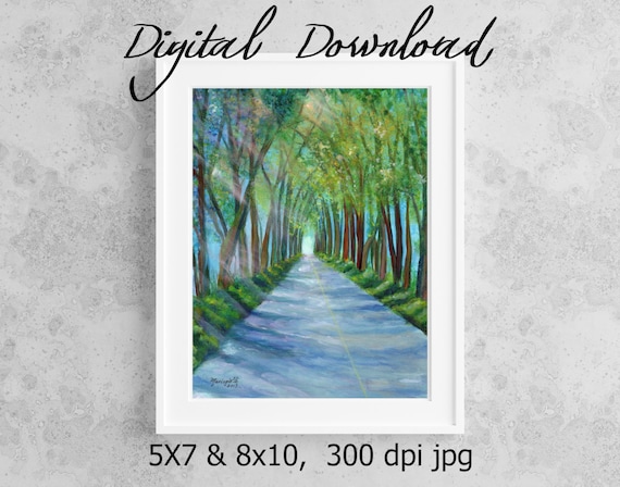 Kauai Tree Tunnel Print Digital Download 8x10 5x7 jpg Acrylic Print Printable wall art Downloadable Kauai Decor Maluhia Road Koloa Tunnel