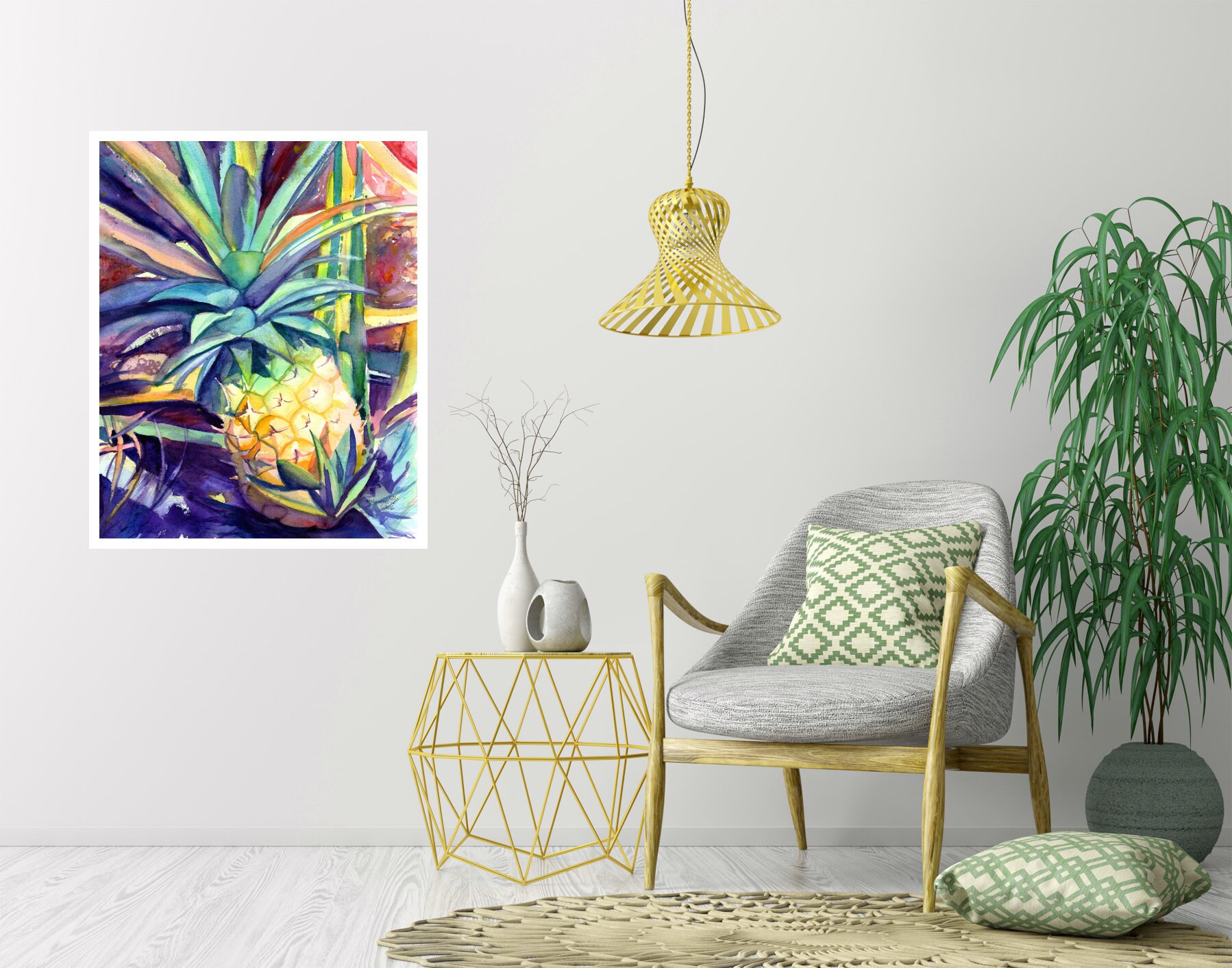 Kauai Pineapple 4 Large Art Print 16x20 18x24 24x30 Hawaiian Art Kauai