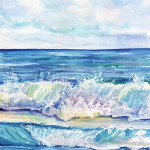 Ocean Waves - Kauai Hawaii - Kauai Art Print - Beach Wave Art - Kauai Surfing Art - Beach  Ocean Print - Hawaiian Decor - Crashing Waves