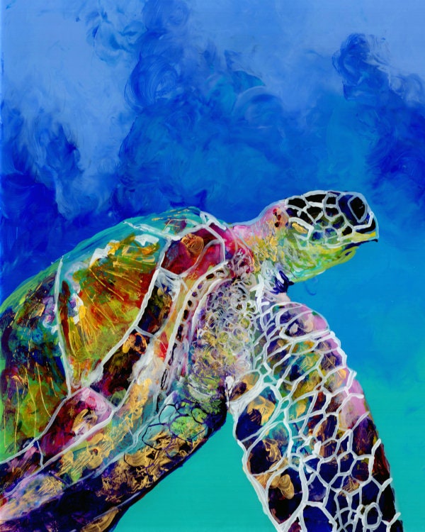 Sea Turtle Wall Art, Turtle Art Print, Sea Turtle Decor, Turtle