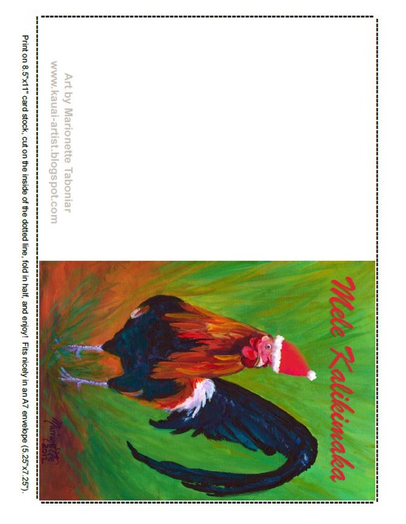 Mele Kalikimaka Hawaiian Christmas Card Hawaii Christmas Etsy