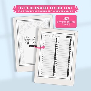Plantilla de lista de tareas y desglose de tareas de reMarkable Paper Pro (PDF con hipervínculos), reMarkable 2 Minimal (PDF de descarga instantánea para dispositivos de tinta electrónica)