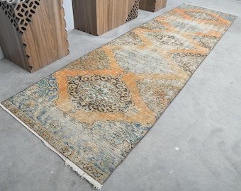 3x11 Rug,Turkish Runner,Vintage Runner 3x11,Wool Runner,Oushak Runner Rug,Handmade Rug Runner,Anatolian Rug,3x11 Oushak Rug,Hallway Rug,728