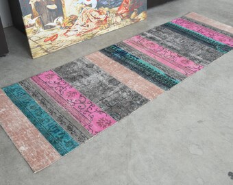 Wool Runner Rug,2x8 Turkish Runner,Vintage Runner 2x8,Hallway Rug,Oushak Runner,Handmade Rug2x8, Runner,Anatolian Rug,2x8 Oushak Rug,194