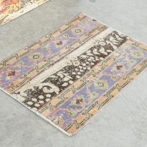 2x2 Turkish Rug,Handmade Square Rug,Small Oushak Rug,Vintage Small Rug,2x2 Small Rug,Turkish Bath Rug,2x2 Doormat Rug,Anatolia Small Rug,743