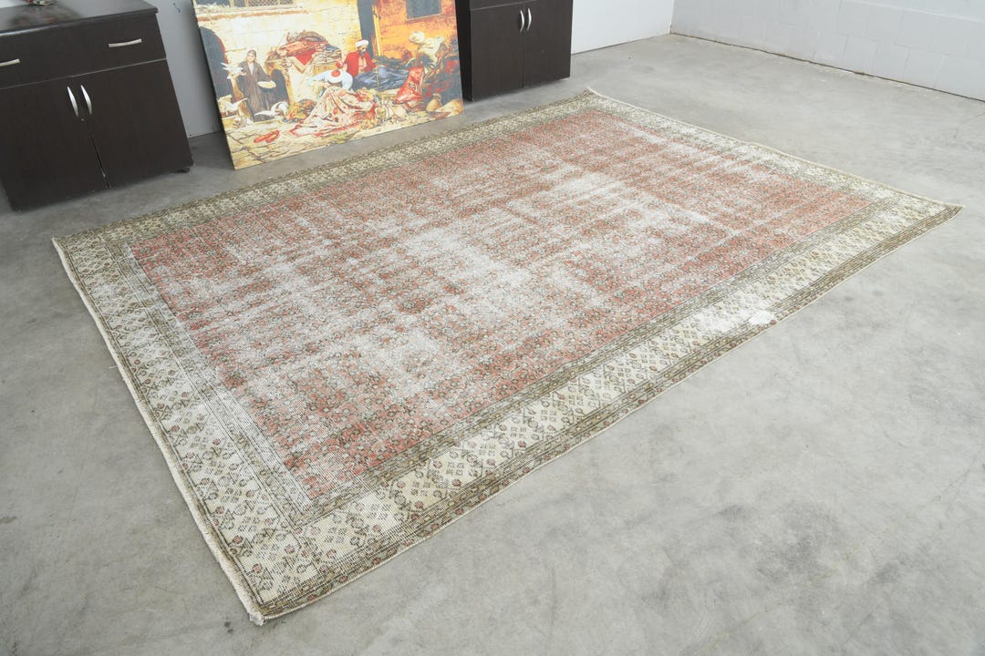 7x10 Turkish Rug,oversize Vintage Rug,oushak Rug 7x10,large Area Rug ...