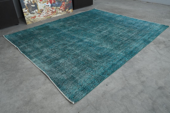 Hand Knotted Oushak Area Rug, Neutral Vintage Rug, 6x8 ft Rug, Faded Blue Turkish Rug 6x8,Handmade Rug,Oriental Vintage Anatolian Carpet,501
