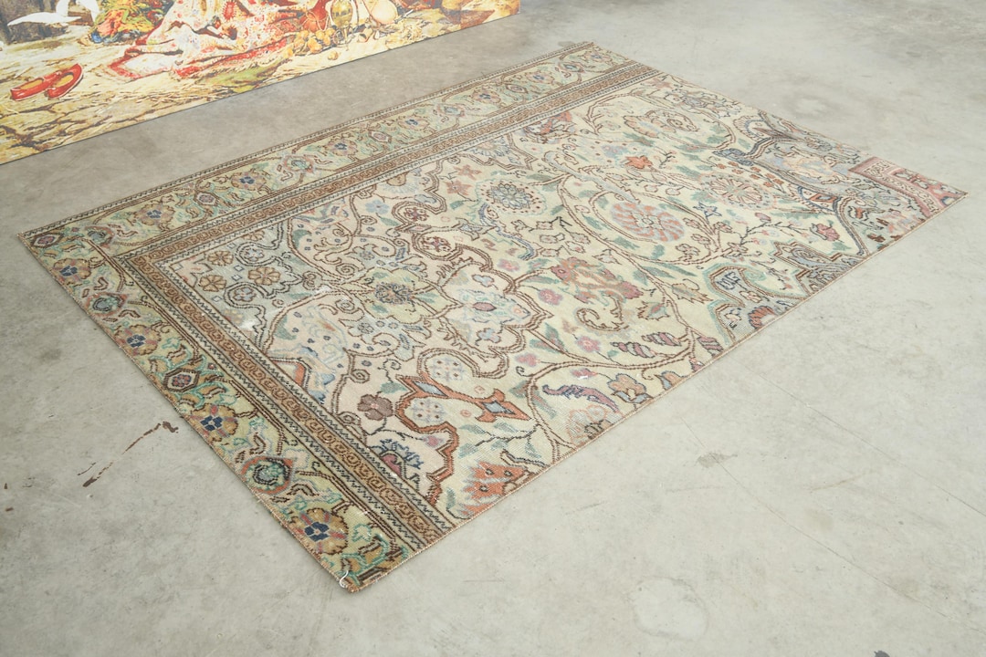 3x4 Turkish Rug, Oushak Vintage Rug, Handmade Wool Carpet,3x4 Area Rug ...