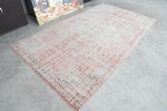 5x8 Turkish Rug,Vintage RugOushak Rug 5x8,Vintage Area Rug,5x8 Rug, ,Handmade Wool Rug,Turkish Area Rug,Muted Rug 5x8,Anatolian Turkey,679