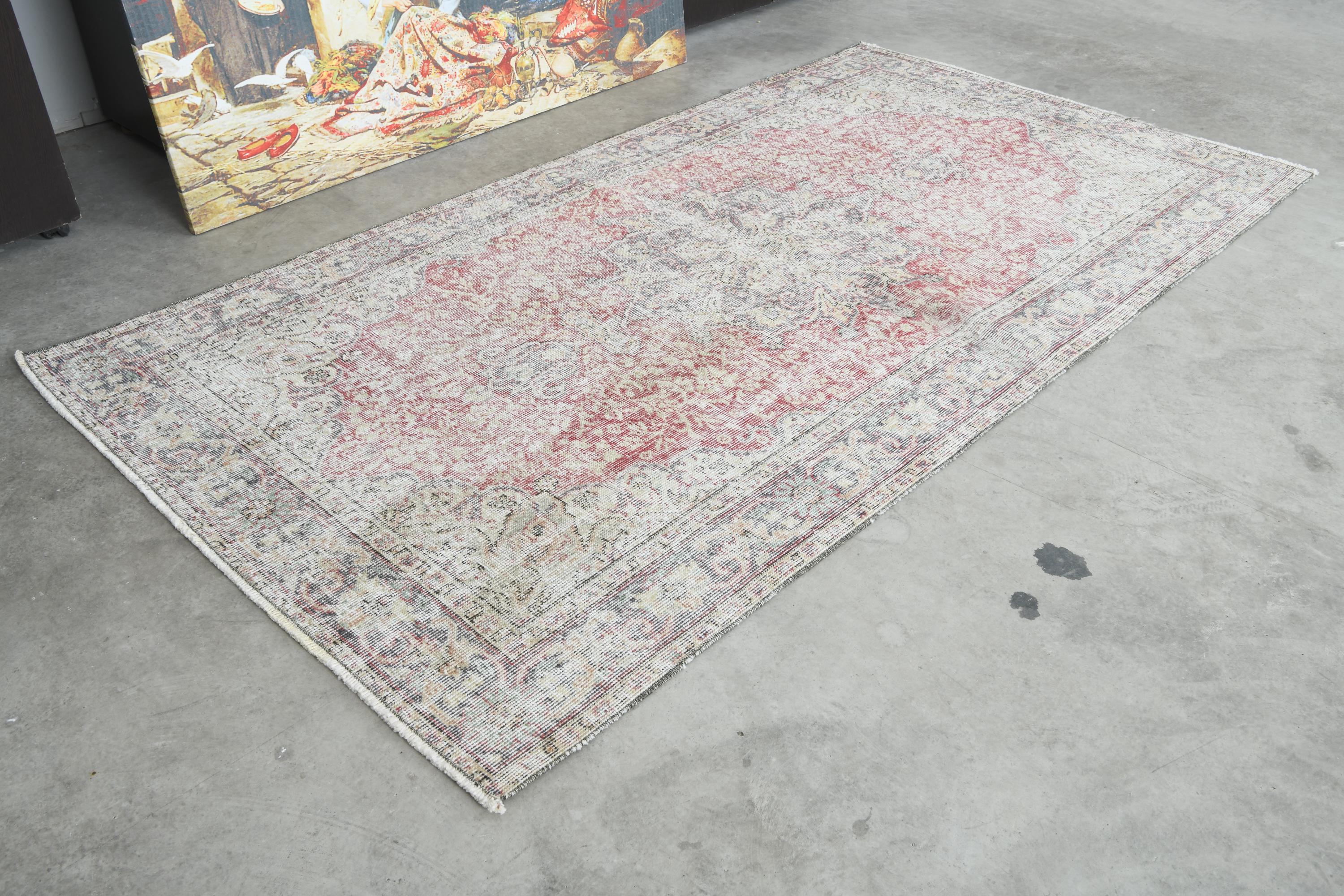 4x7 トルコラグ、ヴィンテージラグ、ウシャックラグ 4x7、ハンドメイド