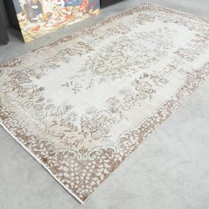 5x10 Turkish Rug,Oversize Vintage Rug,Oushak Rug 5x10,Vintage Area Rug,5x10 Rug,Handmade Wool,Large Turkish Rug,Muted Rug 5x10,Turkey,54
