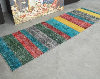 2x7 Runner,Vintage Runner 2x7,Small Oushak Rug,Turkish Rug Runner,Handmade Runner Rug,Small Runner,Turkish Rug 2x7,Anatolian Rug Runner,197