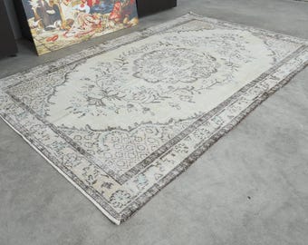 4x7 トルコラグ、ヴィンテージラグ、ウシャックラグ 4x7、ハンドメイド