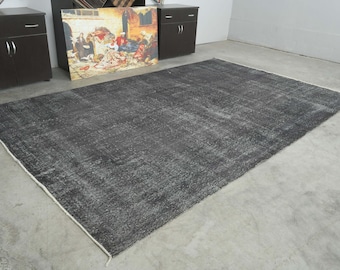 7x11 Turkish Rug, Oversize Oushak Vintage Rug, Handmade Wool Carpet,7x11 Area Rug, Neutral Large Rug,Muted Rug 7x11,Anatolian Turkey,505