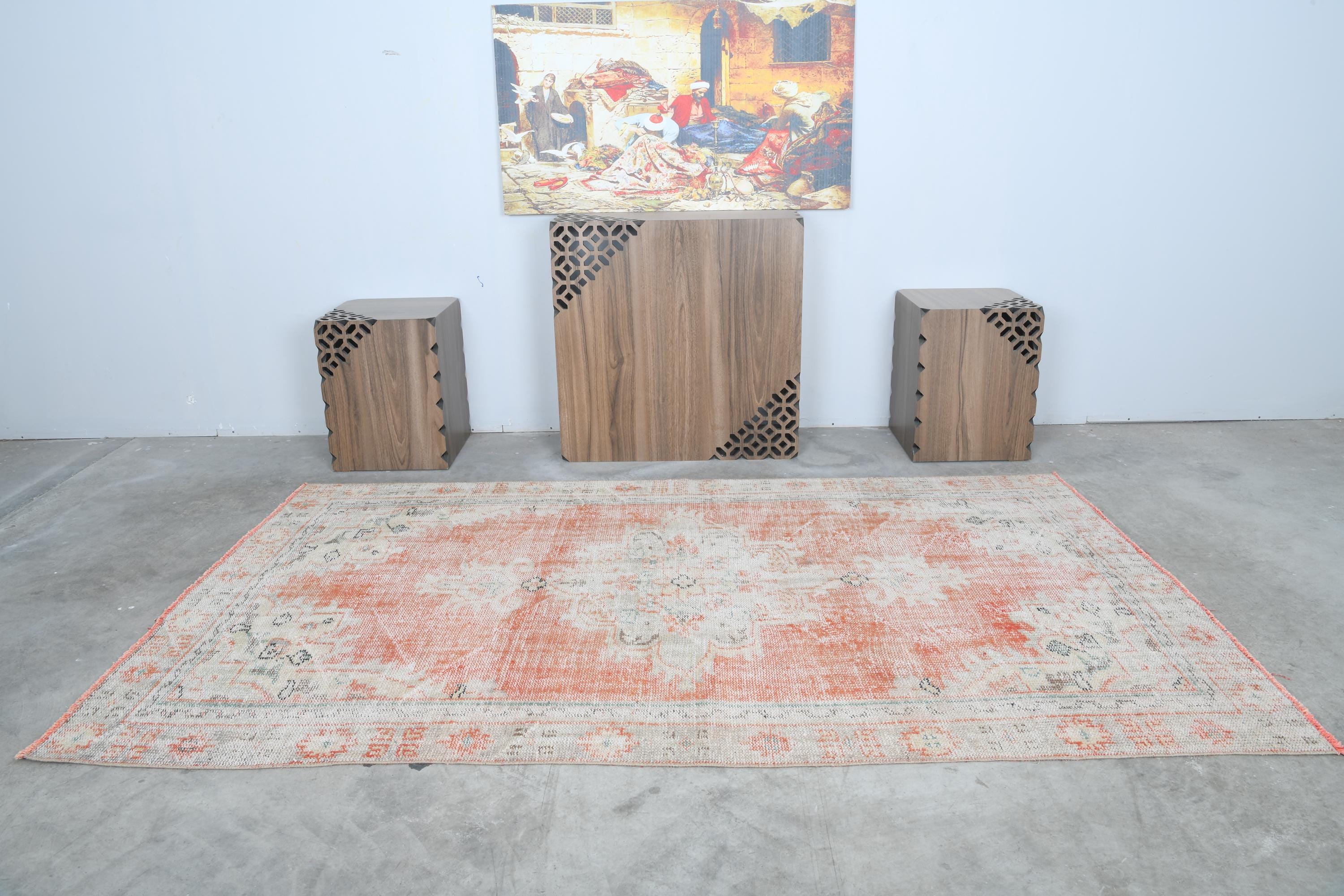 5x9 Turkish Rug,vintage Rug,handmade Wool Rug,oushak Rug 5x9