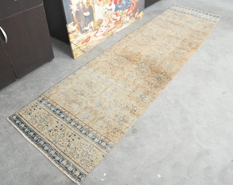 2x9 Rug,Turkish Runner,Vintage Runner 2x9,Wool Runner,Oushak Runner Rug,Hallway Rug,Handmade Rug Runner,Anatolian Rug,2x9 Oushak Rug,1220