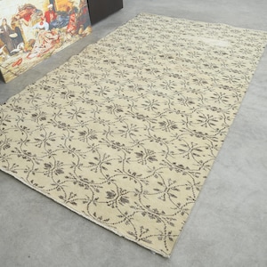 Turks tapijt 6 x 9, vintage Oushak-tapijt 6 x 9, tapijt, handgemaakt wollen tapijt, vintage tapijt, 6 x 9 tapijt, Turks tapijt, gedempt tapijt 6 x 9, Anatolisch Turkije, 445