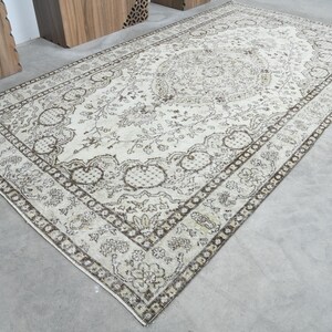 5x10 ft, Turkish Rug,Oversize Vintage Rug,Oushak Rug 5x10,Neutral Area Rug,5x10 Rug,Handmade Large Antique Rug,Muted Rug 5x10,Turkey,892