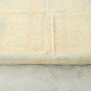 Turks tapijt van 4 x 6, vintage Oushak-tapijt 4 x 6, handgemaakt wollen tapijt, tapijt van 4 x 6, Turks tapijt, gedempt tapijt 4 x 6, Anatolisch Turkije, 1237 afbeelding 12