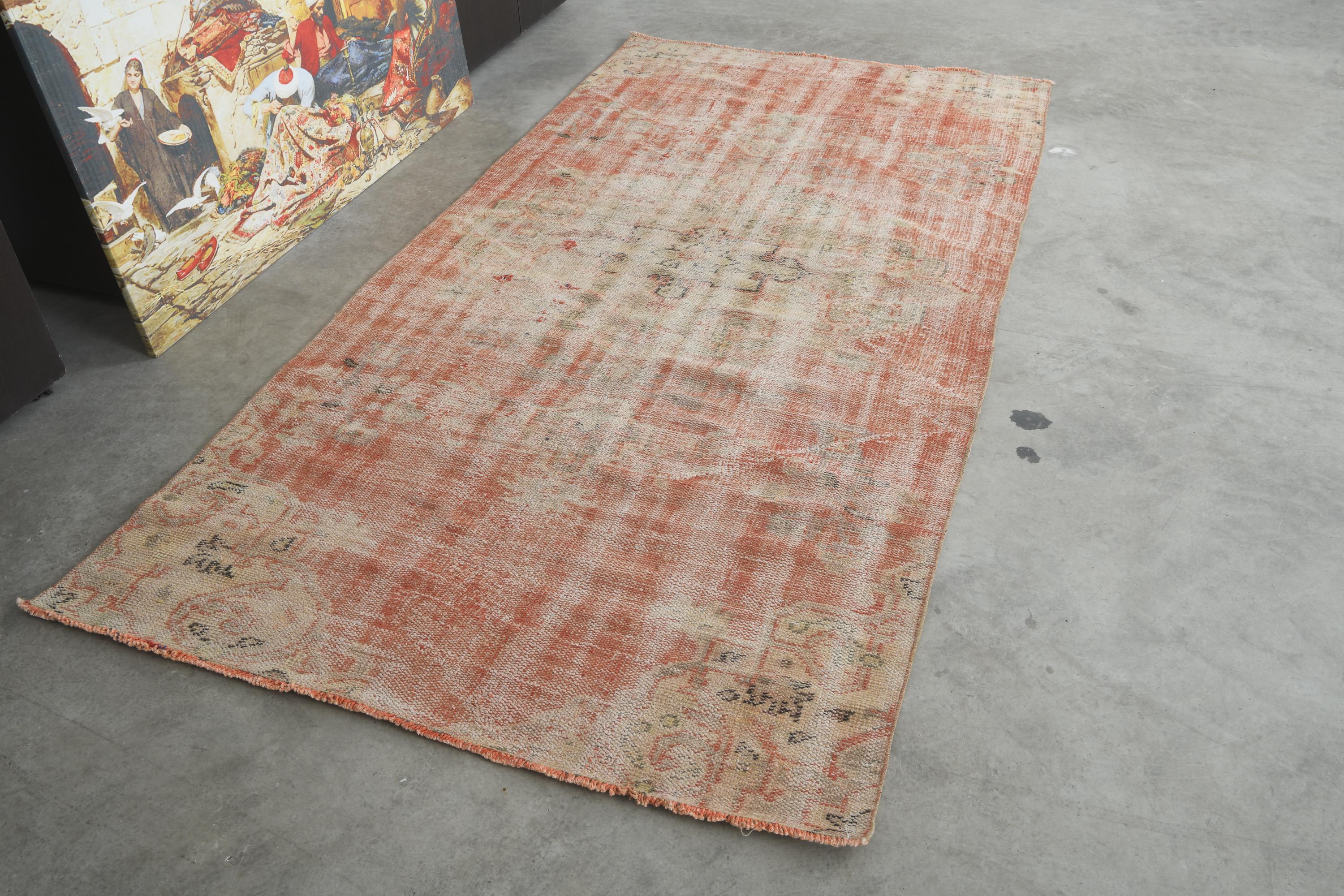 4x8 Turkish Rug,Vintage Rug, Oushak Rug 4x8,Handmade Wool Rug,Vintage Area Rug,4x8 Rug,Turkish Area Rug,Muted Rug 4x8,Anatolian Turkey,728