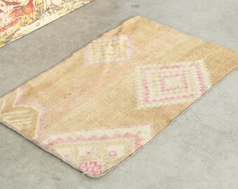 2x3 Turkish Rug,2x3 Small Rug,Vintage Small Rug,Turkish Bathroom Rug,2x3 Door Mat Rug,Handmade Rug,Anatolian Small Rug,2x3 Oushak Rug,572